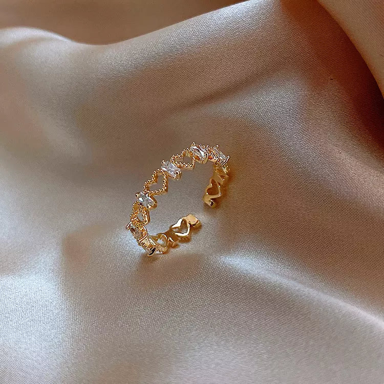 Gold Plated Heart Shaped Dainty Ring