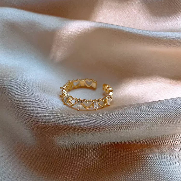 Gold Plated Heart Shaped Dainty Ring