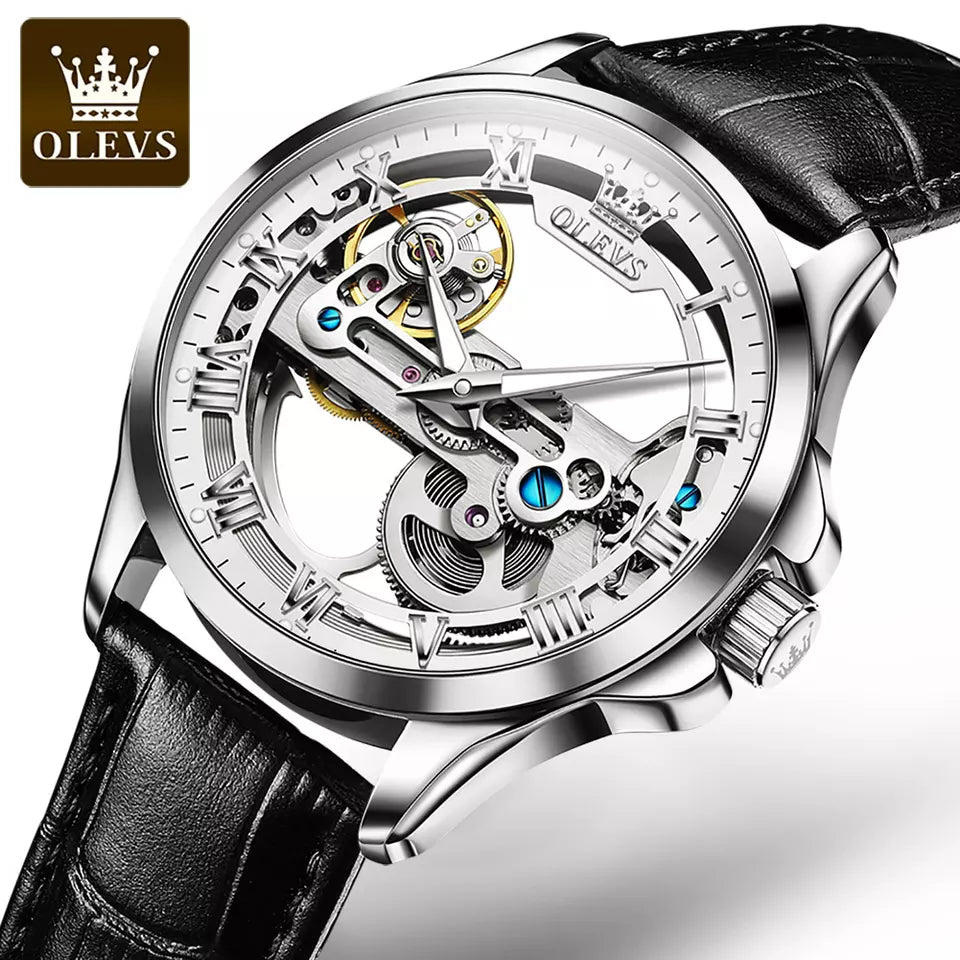 Amazon.com: OLEVS Black Watches for Men Automatic Luxury Self Winding  Mechanical Waterproof Watch Calendar Stainless Steel Business Luminous  Men's Wrist Watch : Clothing, Shoes & Jewelry